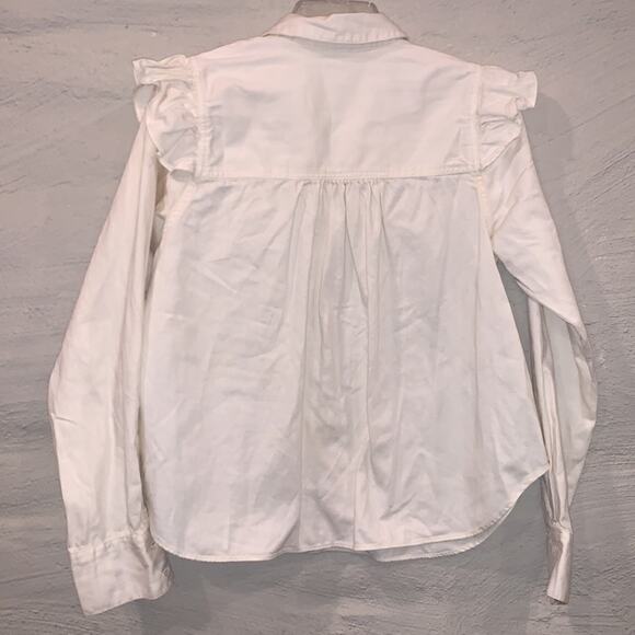 NWT Free People Samantha Ruffle Button Down Top - Picture 11 of 12